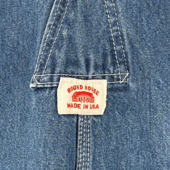 Round House Denim Overalls Workwear Carpenter Jeans Sz 34 X 38 Made in USA - Picture 9 of 11